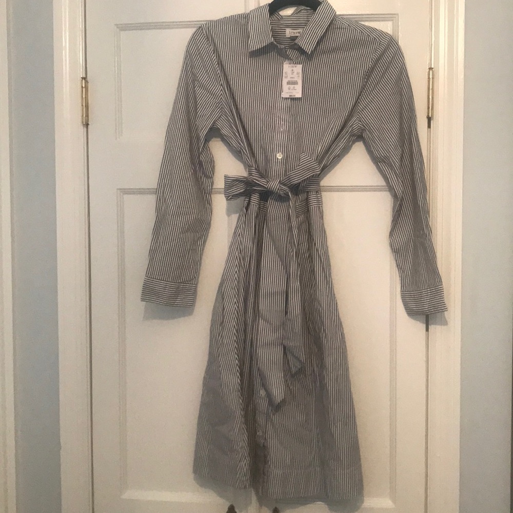 NWT’s J Crew tie waist shirt dress
